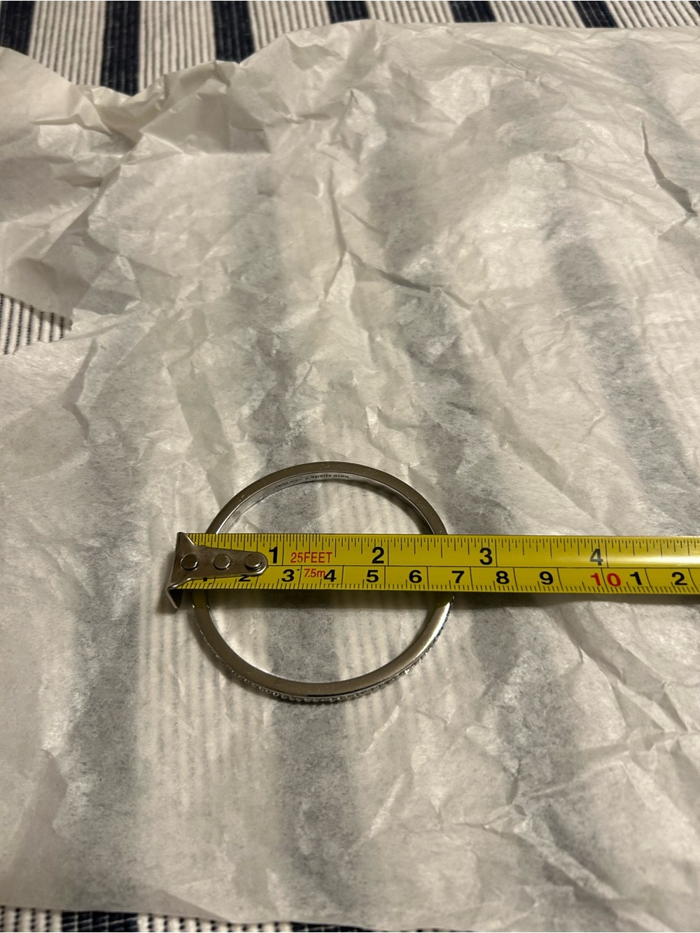 Kate Spade New York Silver Crystal-Accent Bangle Bracelet - Silver - Picture 4 of 5